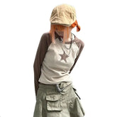 Star O Neck Long Sleeve Sweater